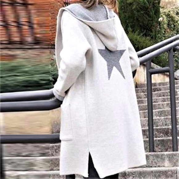 💛⭐💛 Causal Knitted Hooded Jacket - Picture 2 of 3